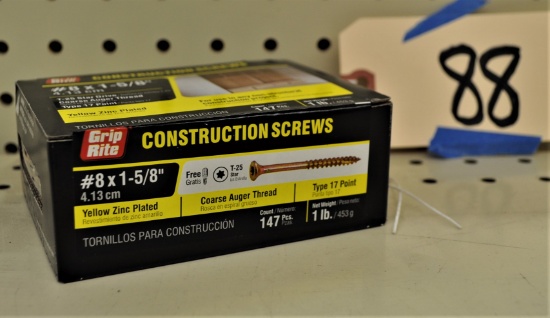 4 - 1lb Boxes of Grip Rite #8 x 1-5/8" Construction Screws