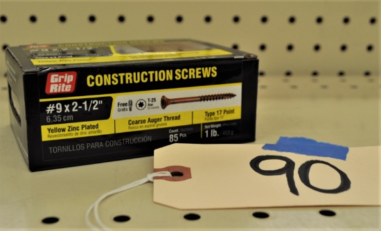 3 - 1lb Boxes of Grip Rite #9 x 2-1/2" Construction Screws