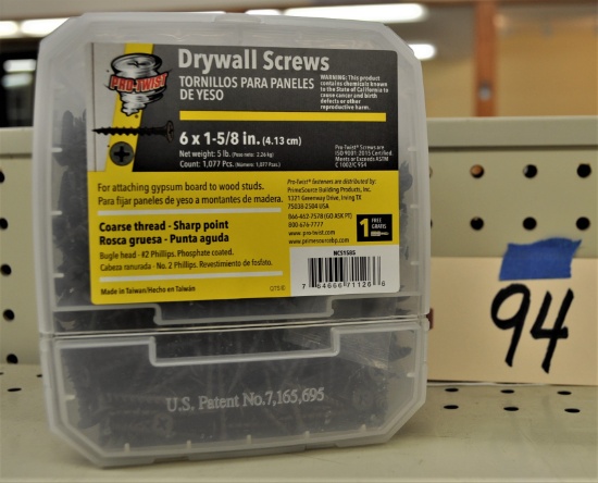 2 - 5lb Boxes of Pro Twist 6 x 1-5/8" Drywall Screws - Coarse Thread