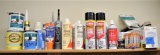 Assortment of Compressor Oil, Carb/Choke Cleaner, Jet Spray, Light bulbs, Sealants & Fillers