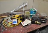 Assortment of Misc. Electrical, screws, nails & Shelving brackets