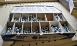 3 Trays of Misc. Hardware - Truss head machine screws & Bi-fold door pivots, hinges & parts