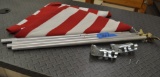 2 - American Flags with Poles & Hangers