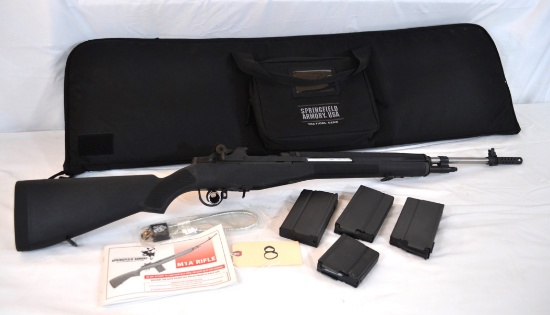 Springfield M1A 6.5 CM US Rifle with 4 magazines - Stainless Steel - Ser # 429902 - Soft Sided Case