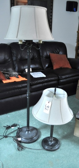 2 Matching Lamps - 1 floor & 1 table lamp