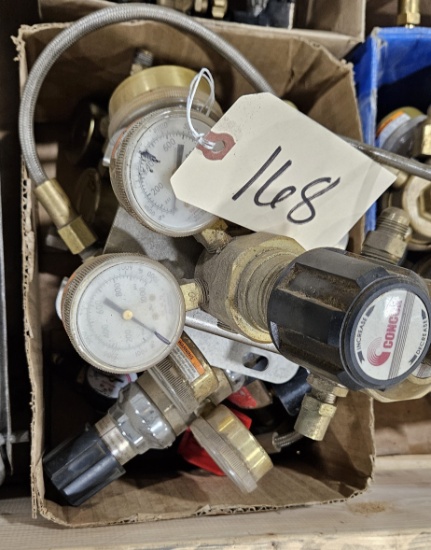 Box of Various Oxygen/Acetylene Gauges/Regulators