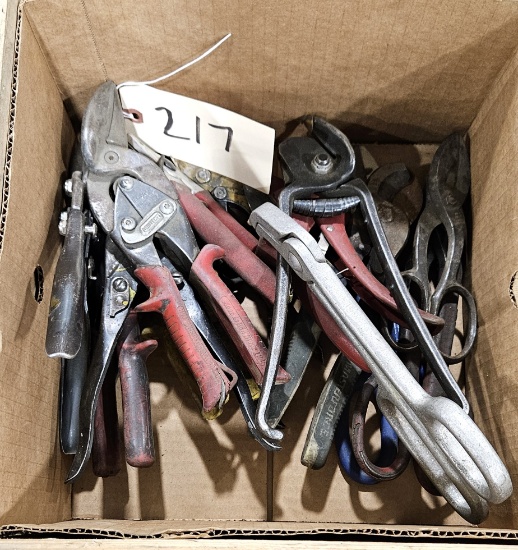 Assortment of Metal Shears and Cutting Scissors