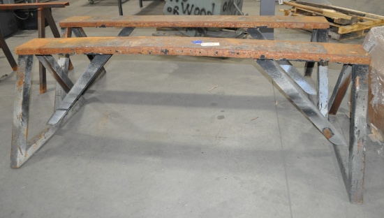 Pair of Heavy Duty Metal Sawhorses - 96" W x 32" H