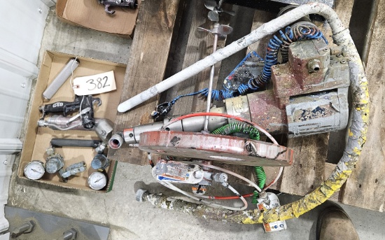 Paint Pump with attachments - gauges, sprayer, filters