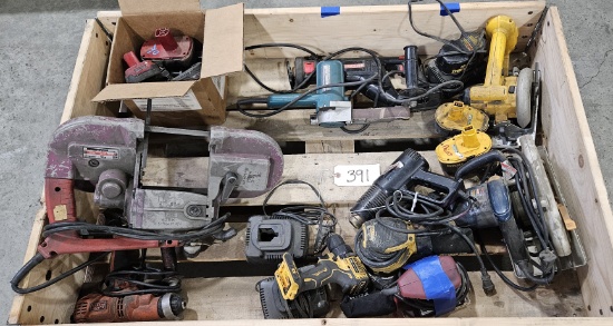 Pallet of various power tools