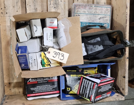 Lot of misc. electrical, light bulbs, hose kits, gauges and more