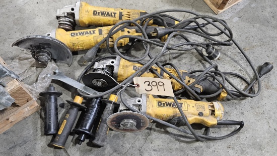 3 DeWalt angle grinders