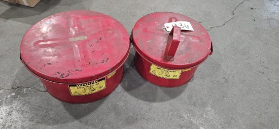 Pair of Safety Bench Cans - 1 - 2 gal & 1 - 3 gal