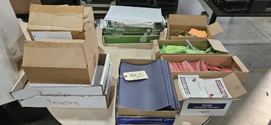 Various Office Supplies - Folders, paper, envelopes and tags