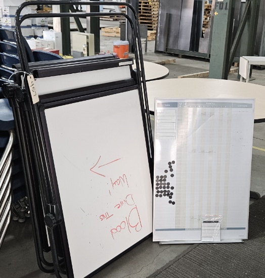 3 White Board Easels - 1 white board chart