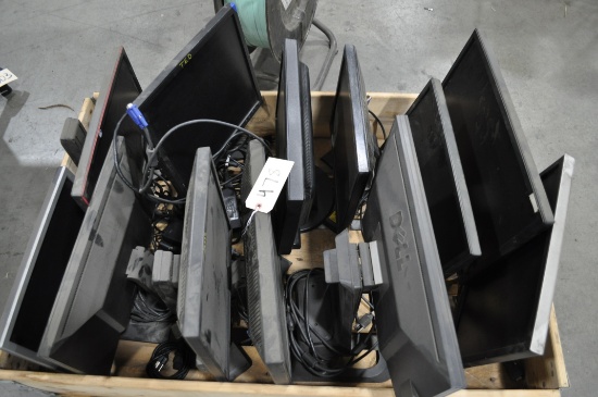Pallet of various sized & brands of Monitors
