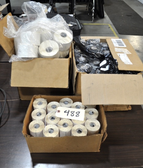 3 boxes of rolls of labels/ink labels