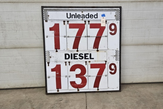 Unleaded  / Diesel Letter Number Sign