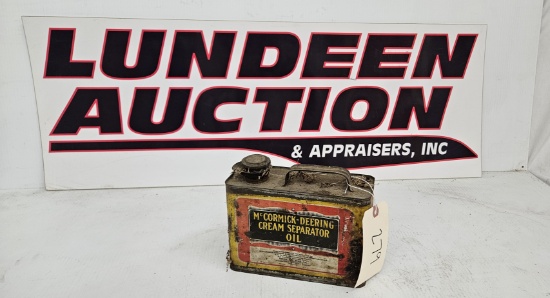 McCormick-Deering cream separator oil can