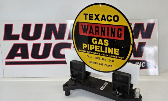 Texaco Warning Gas Line Sign