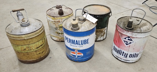 5 misc oil/lubricant cans