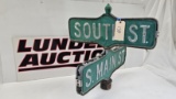 South St/S Main St Corner Street Sign