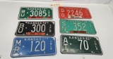 Assortment of 6 Kansas License Plates
