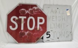 Axle Weight Sign & Stop Sign
