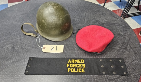Army Helmet - Ranger Beret & Armed Forces Band