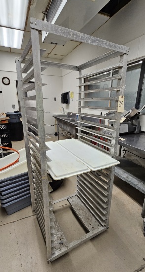 Tall Stainless Steel Rolling Rack for Trays - 26.25" x 24" x 68"
