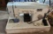 White Sewing Machine in Case