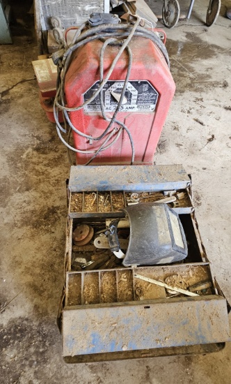 Lincoln Arc Welder with Blue Tool Box