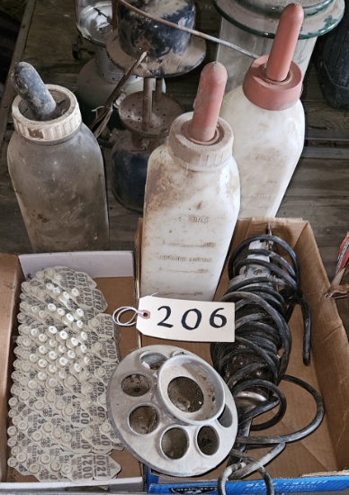 3 Calf Milk Bottles & Cattle Ear Tags & Sheep Wool Trimmer & Feeder