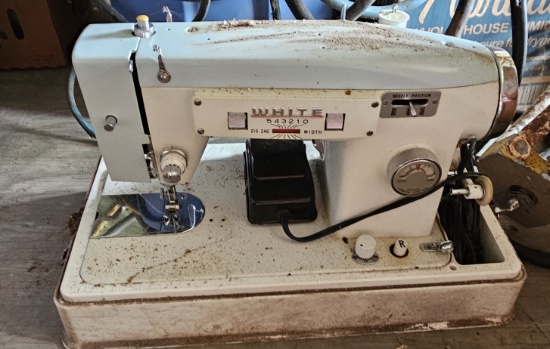White Sewing Machine in Case
