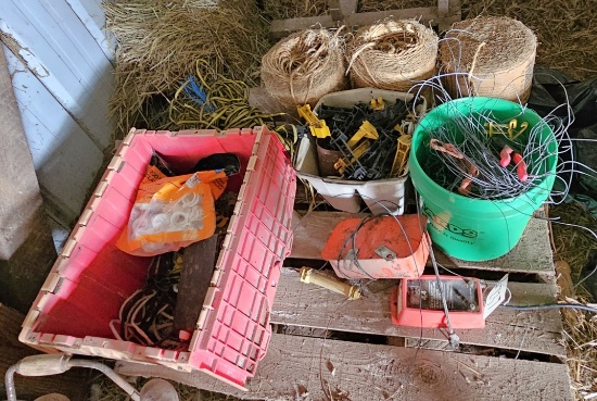 Assortment of Electric Fencing Equipment & Twine