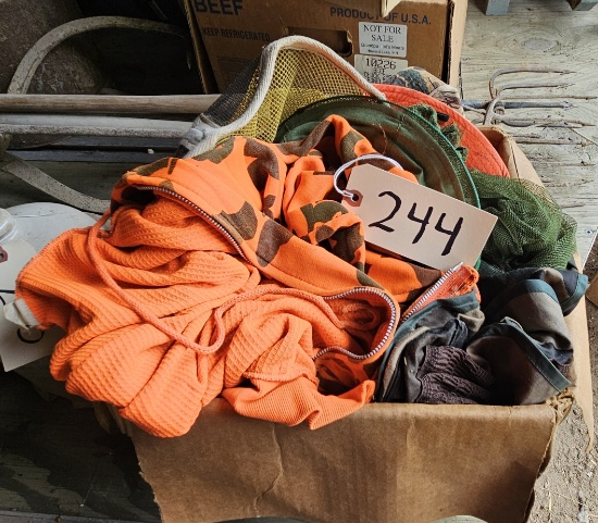 Assortment of Mosquito Head Nets & Camo Jacket & Vest