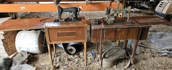2 Sewing Machines in Cabinets
