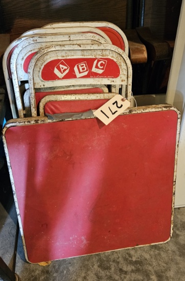 Vintage ABC Metal Kids Card Table & Chairs