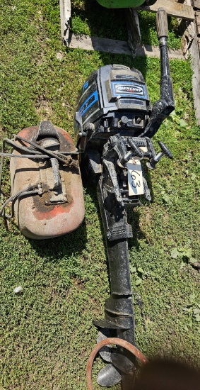 Mercury Marine 75 HP Outboard with boat gas tank