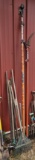 Assortment of Rakes & Hoes & Tree Trimmers & Misc