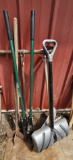 Assortment of Post Hole Diggers & Snow Shovels & Misc