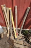 Assortment of Axes & Handles & Grub Hoes
