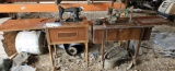 2 Sewing Machines in Cabinets