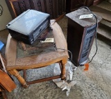 Electric Heater & End Table with Glass Top - Glass is broken