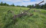 Antique Pull-Type Field Cultivator on Steel Wheels