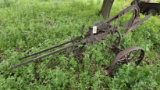 Antique Pull-Type 1-Bottom Plow on Steel Wheels