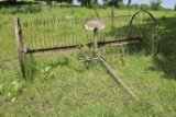 Antique Dump Rake on Steel Wheels - 10ft