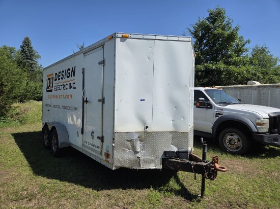 2008 HaulMax 7'x16" V Front Tandem Axel Enclosed Trailer