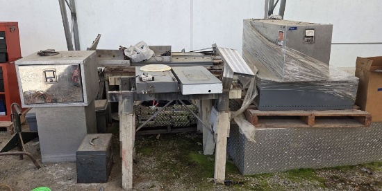 Large Group of Diamond Plate Storage/Toolboxes- Truck Tool Boxes and More