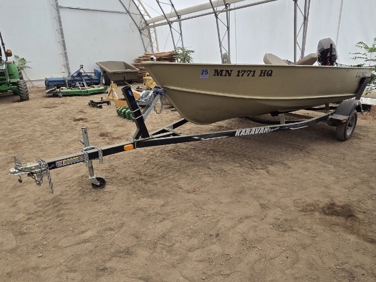 1999 Lund 14' Aluminum Boat - Mercury 25hp 4 Stroke EFI